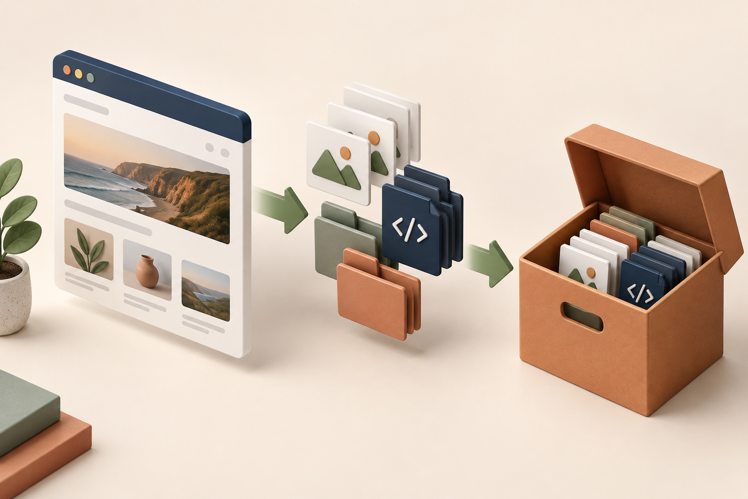 Static website files moving into a backup archive
